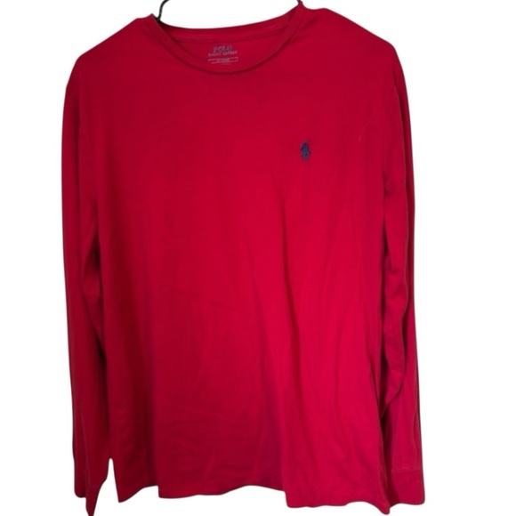 🌹Polo by Ralph Lauren Red Long Sleeve Tee Classic Design - Picture 1 of 3